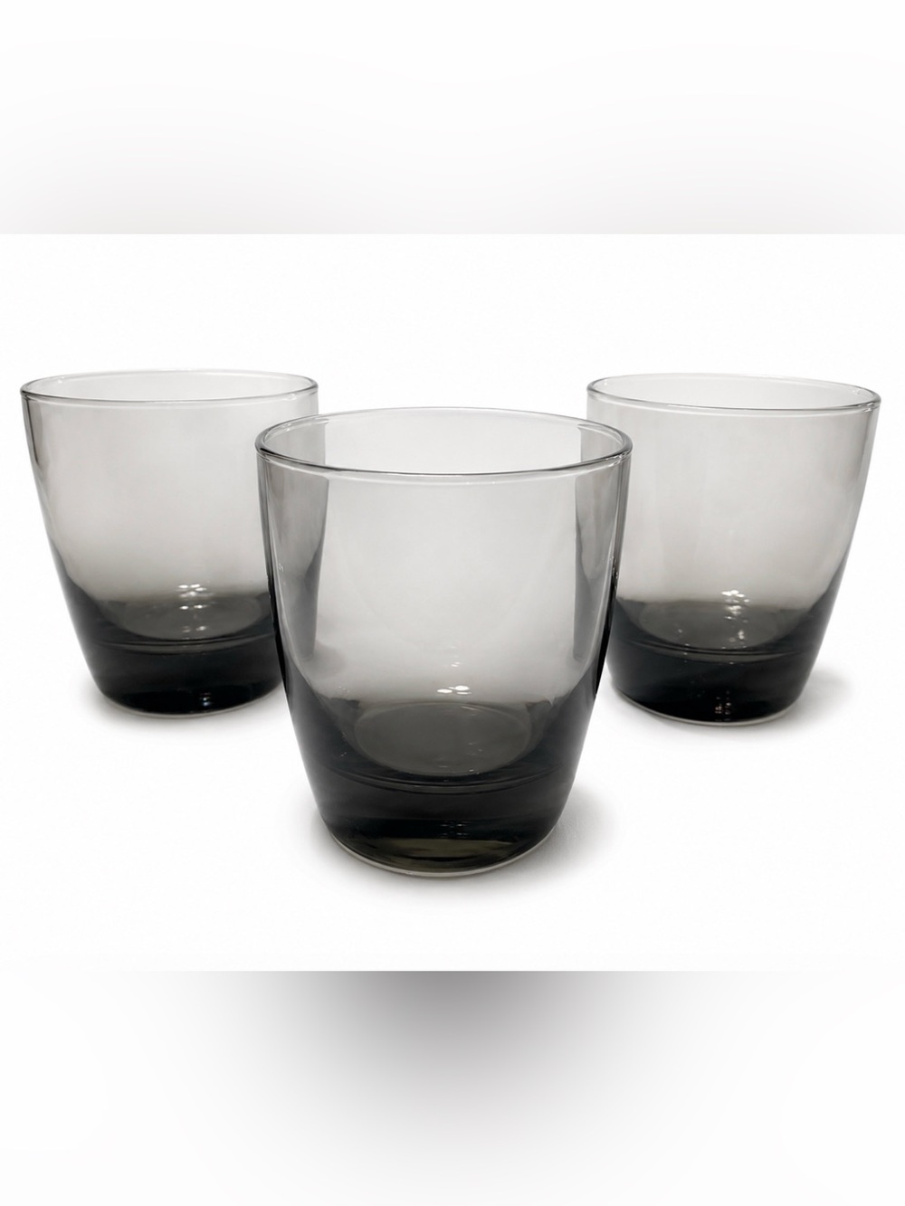 Libbey CLASSIC SMOKE GRAY Rocks Old Fashioned All Purpose Glasses 3 Vintage